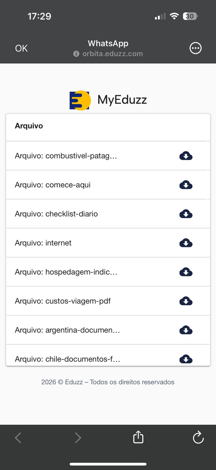 Arquivos do guia